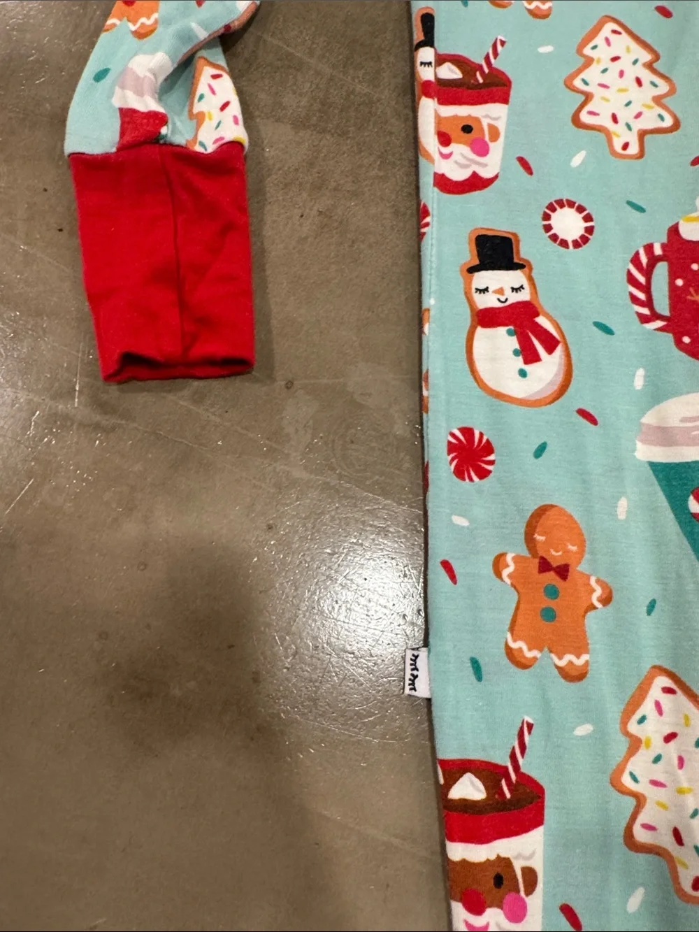 Little Sleepies Teal Holiday Print One-Piece Zippy